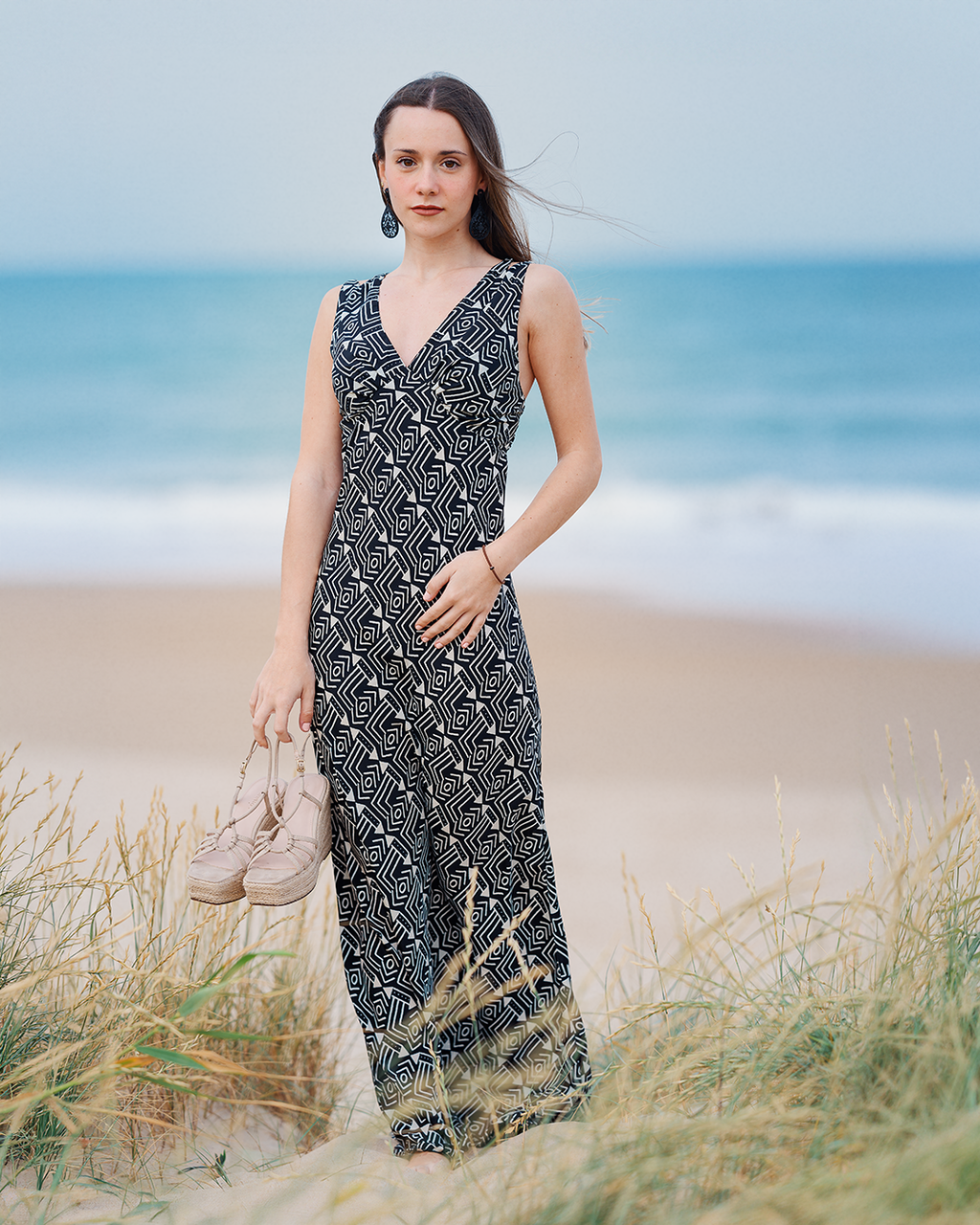 Vestido Juno blanco y negro