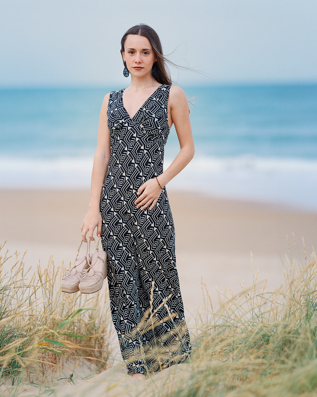 Vestido Juno blanco y negro