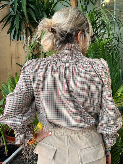 Camisa Talae beige-rojo